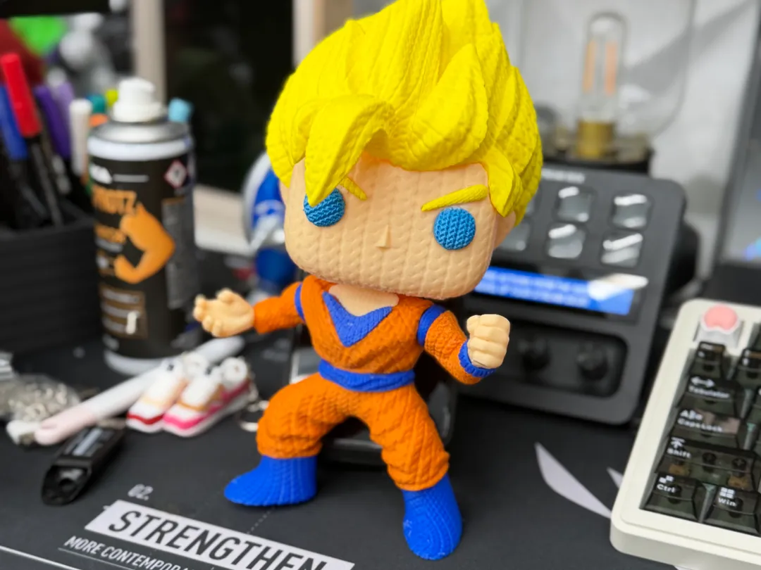 Goku Knitted SSJ 1 No AMS - Free 3D Print Model - MakerWorld thumbnail