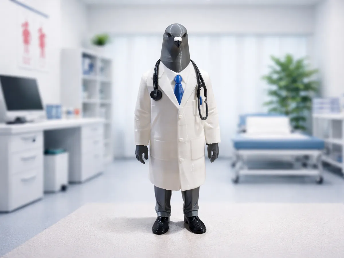 doctor pigeon - Free 3D Print Model - MakerWorld thumbnail