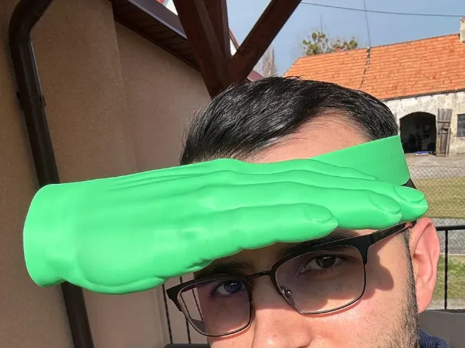 The Lazy Hand Hat - Funny Sun Shade - Free 3D Print Model - MakerWorld thumbnail