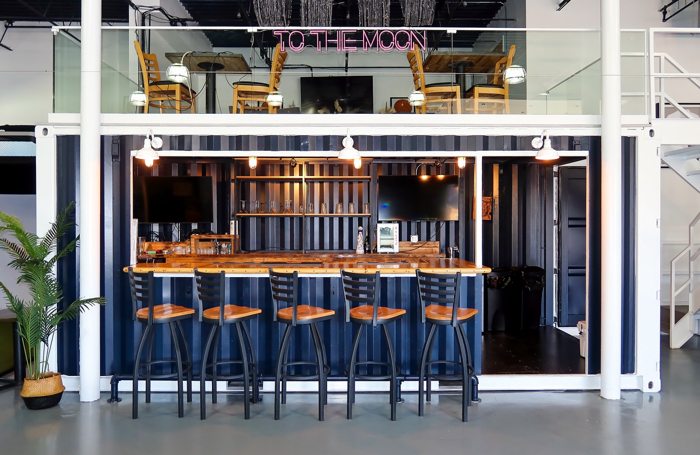 Our container bar got an upgrade! 

We love how the new white trim modernizes and brightens up the space. In addition, w