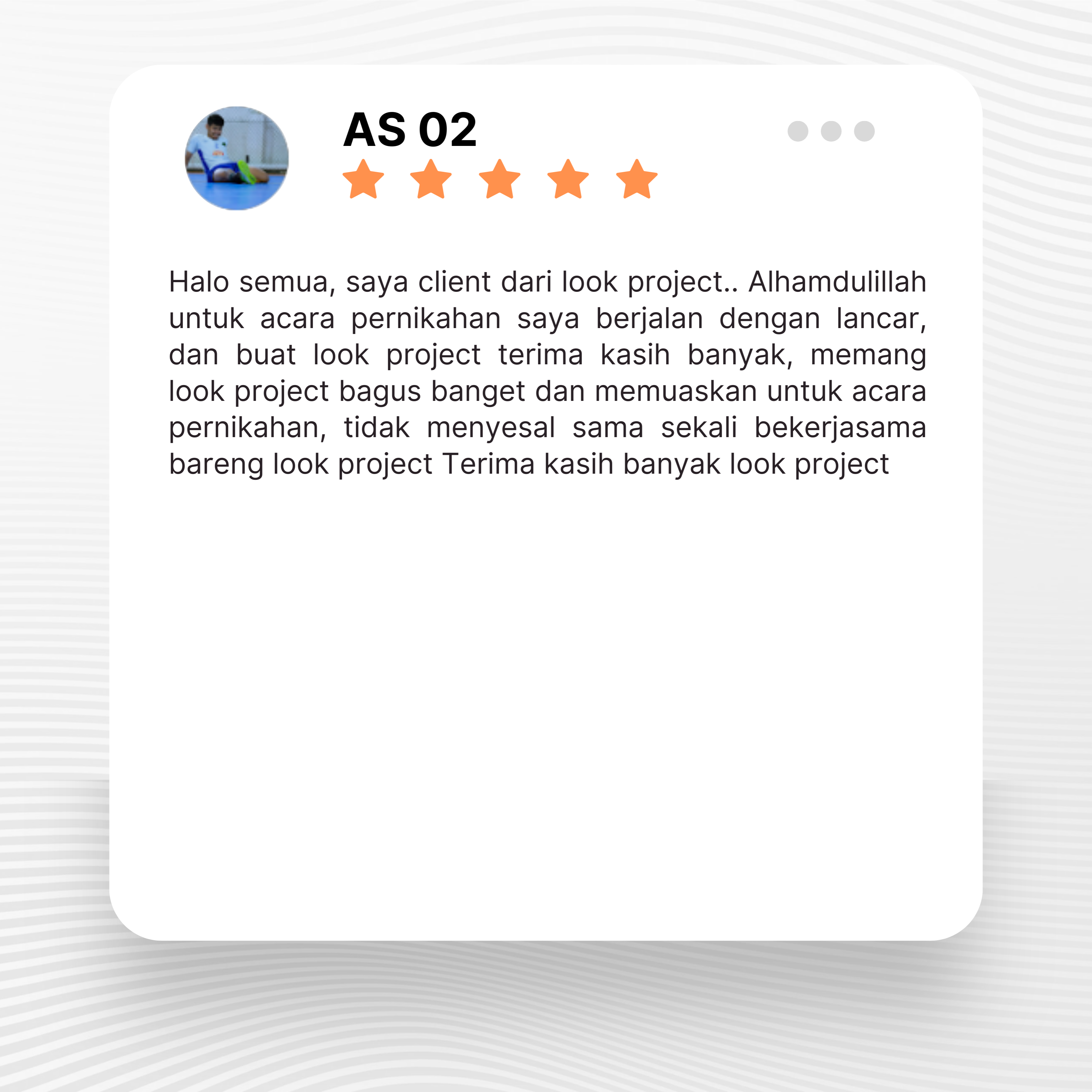Google review of Look Project Wedding Organizer by AS 02 thumbnail