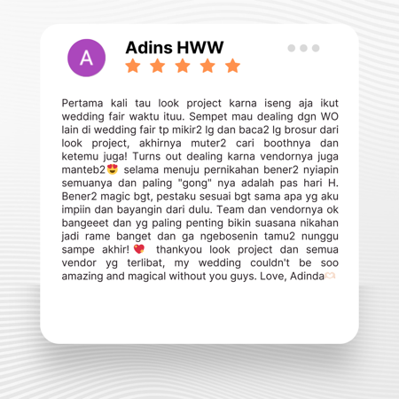 Google review of Look Project Wedding Organizer by Adins HWW thumbnail