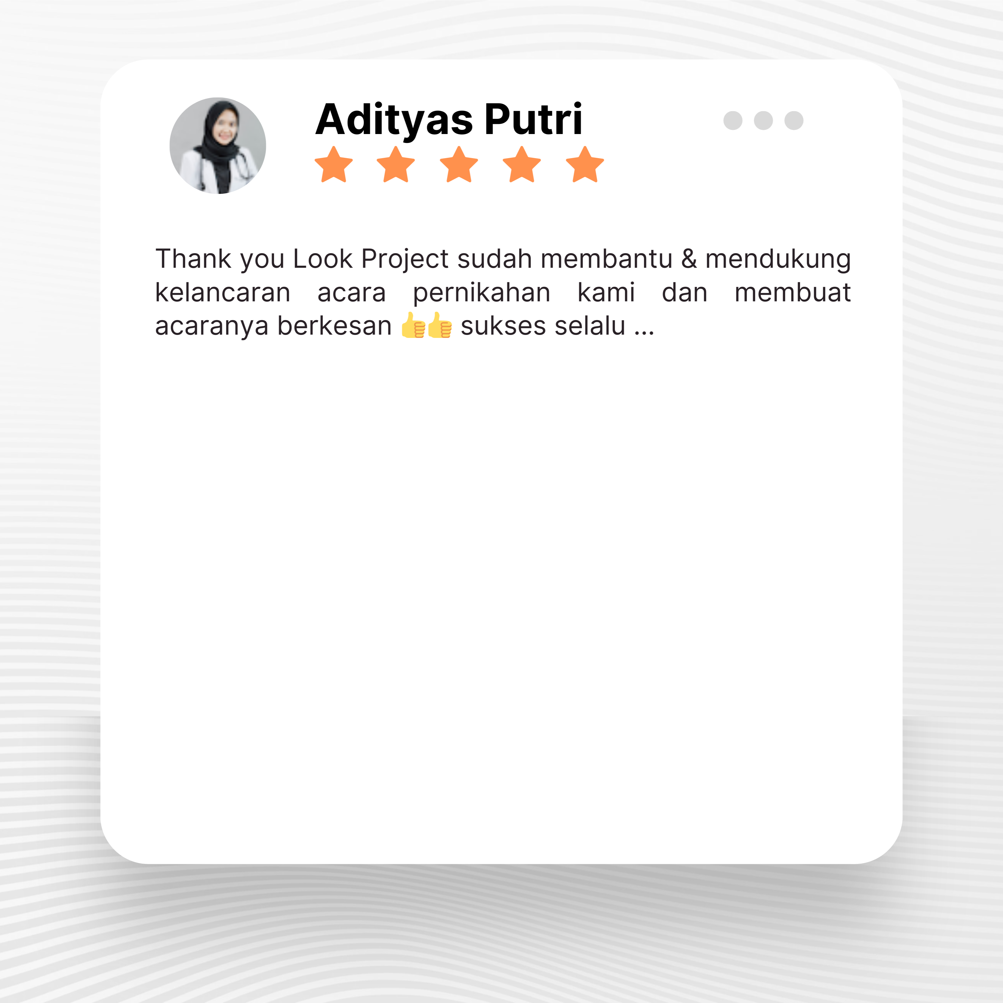 Google review of Look Project Wedding Organizer by Adityas Putri thumbnail