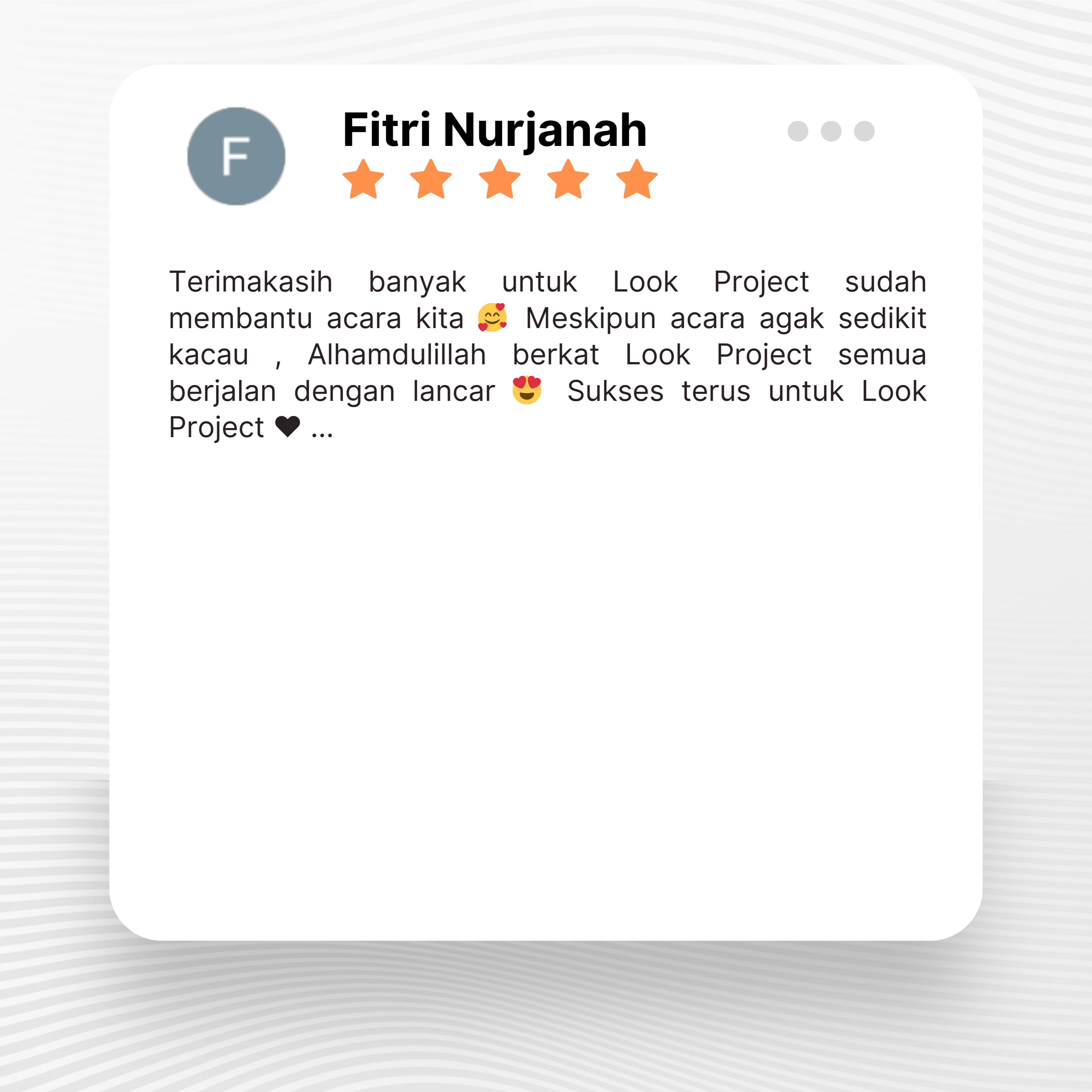 Google review of Look Project Wedding Organizer by Fitria Nurjanah thumbnail