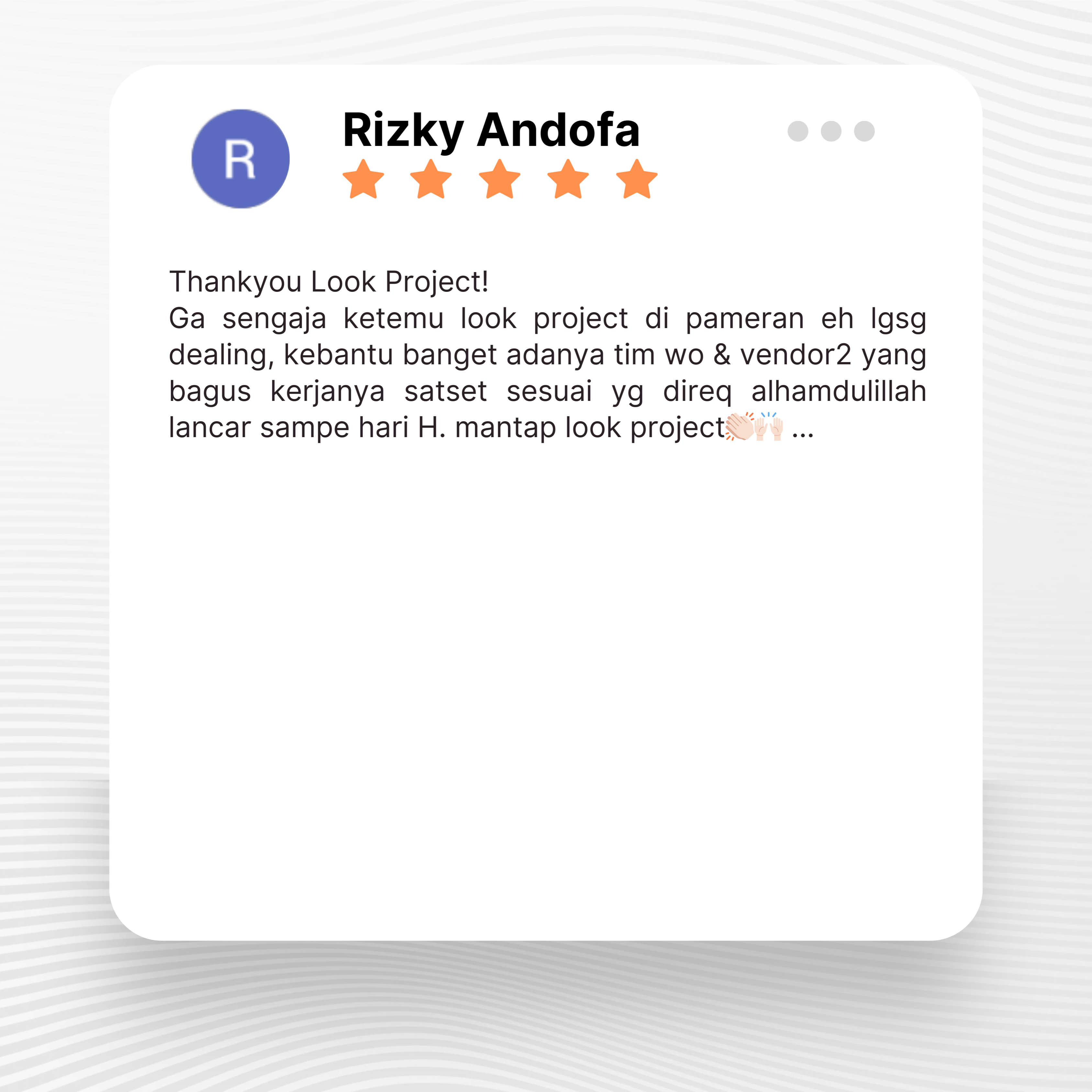 Google review of Look Project Wedding Organizer by Rizky Andofa thumbnail