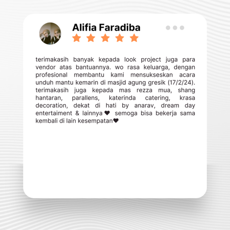 Google review of Look Project Wedding Organizer by Alifia Faradiba thumbnail