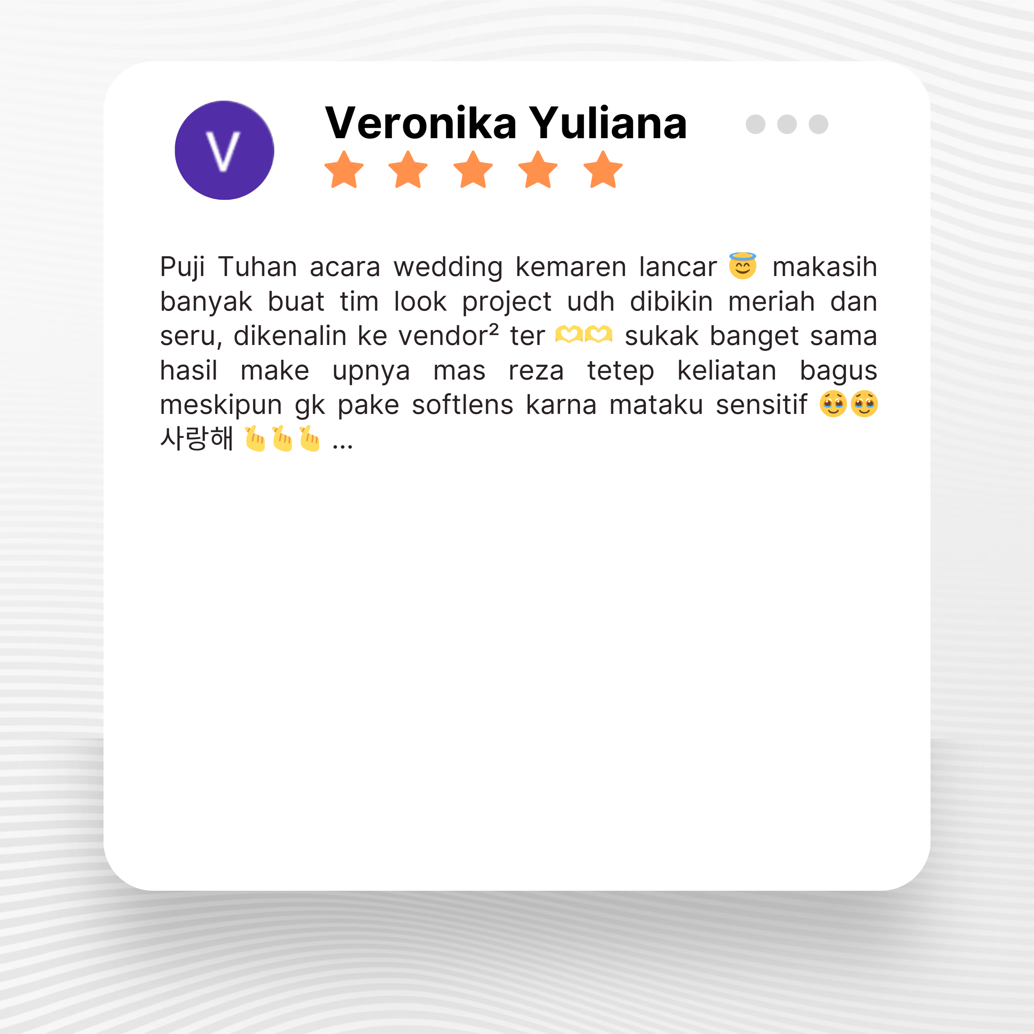 Google review of Look Project Wedding Organizer by Veronika Yuliana thumbnail