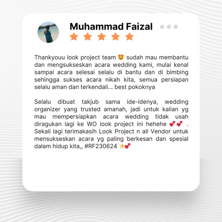 Google review of Look Project Wedding Organizer by Muhammad Faizal thumbnail