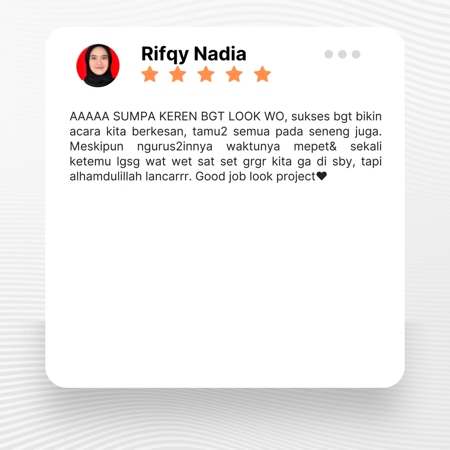 Google review of Look Project Wedding Organizer by rifqy nadia thumbnail