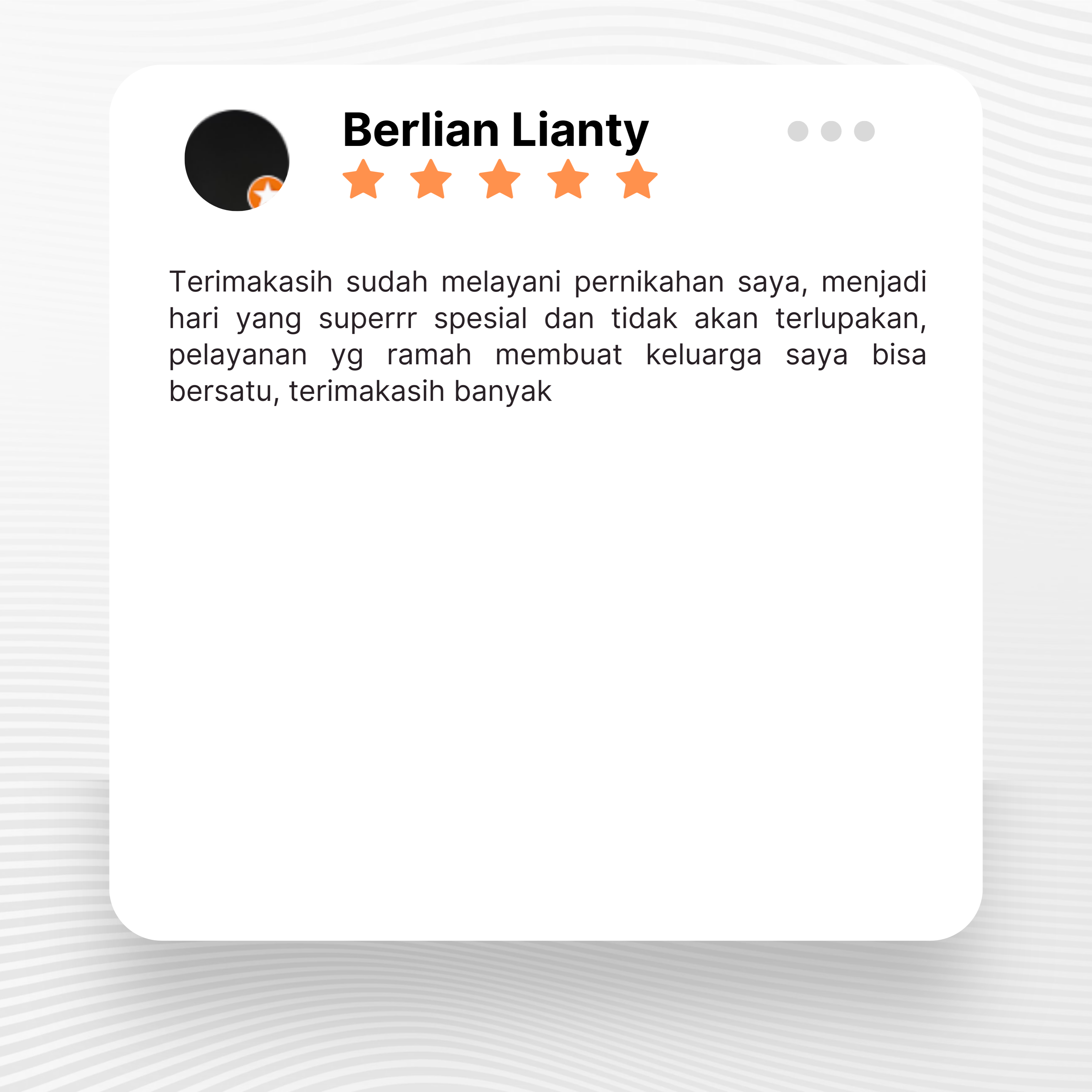Google review of Look Project Wedding Organizer by Berlian Lianty thumbnail