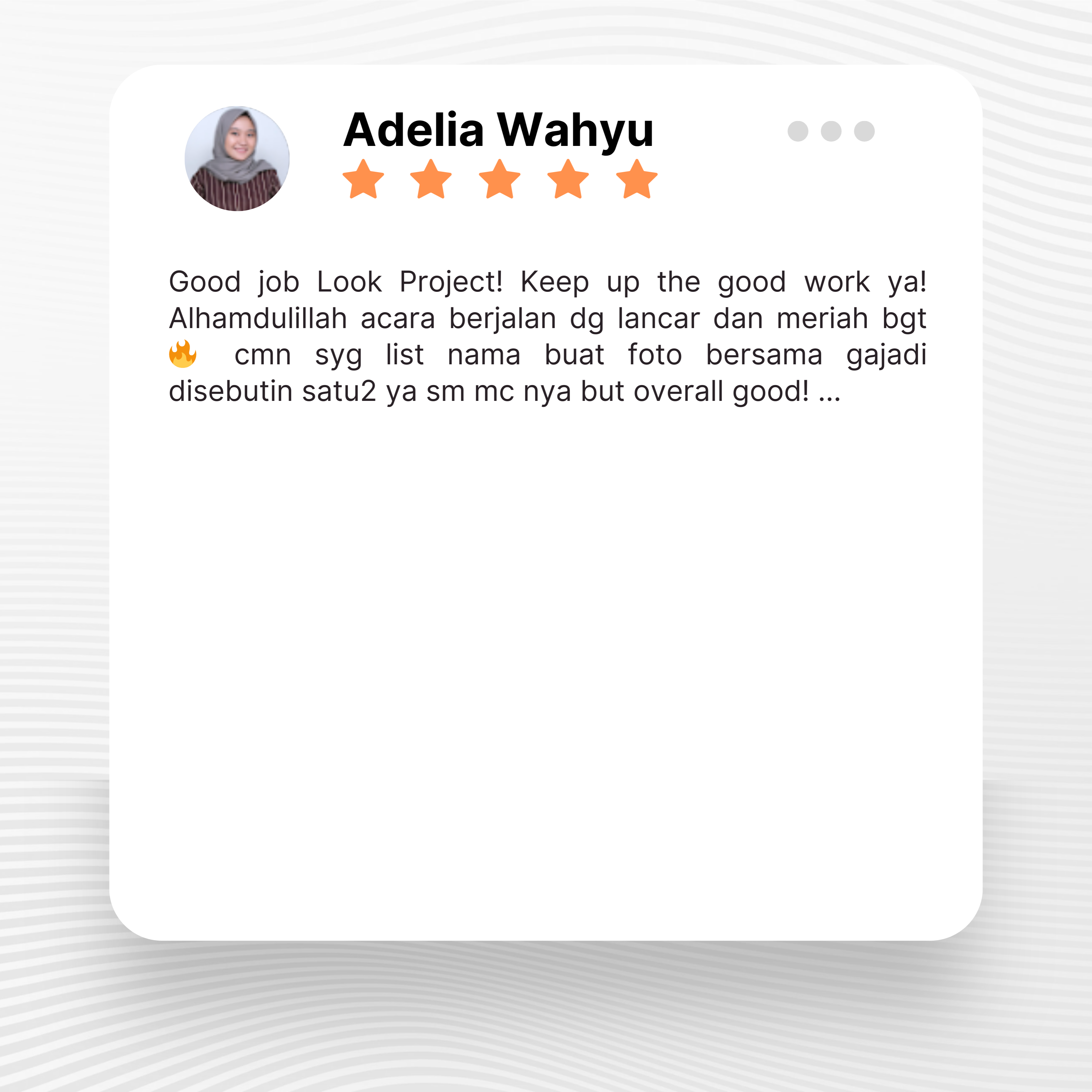 Google review of Look Project Wedding Organizer by Adelia Wahyu thumbnail