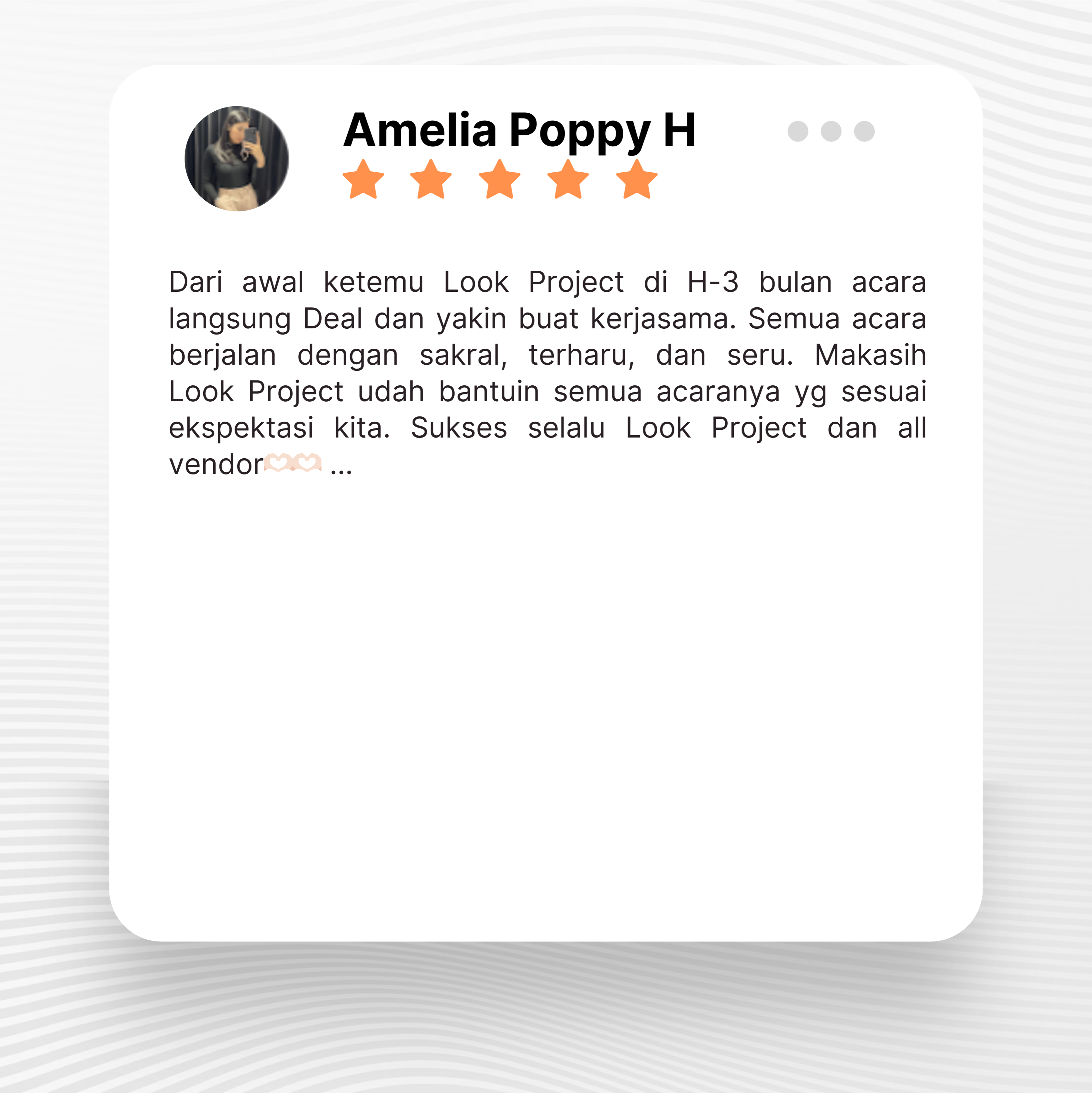 Google review of Look Project Wedding Organizer by Amelia Poppy H thumbnail