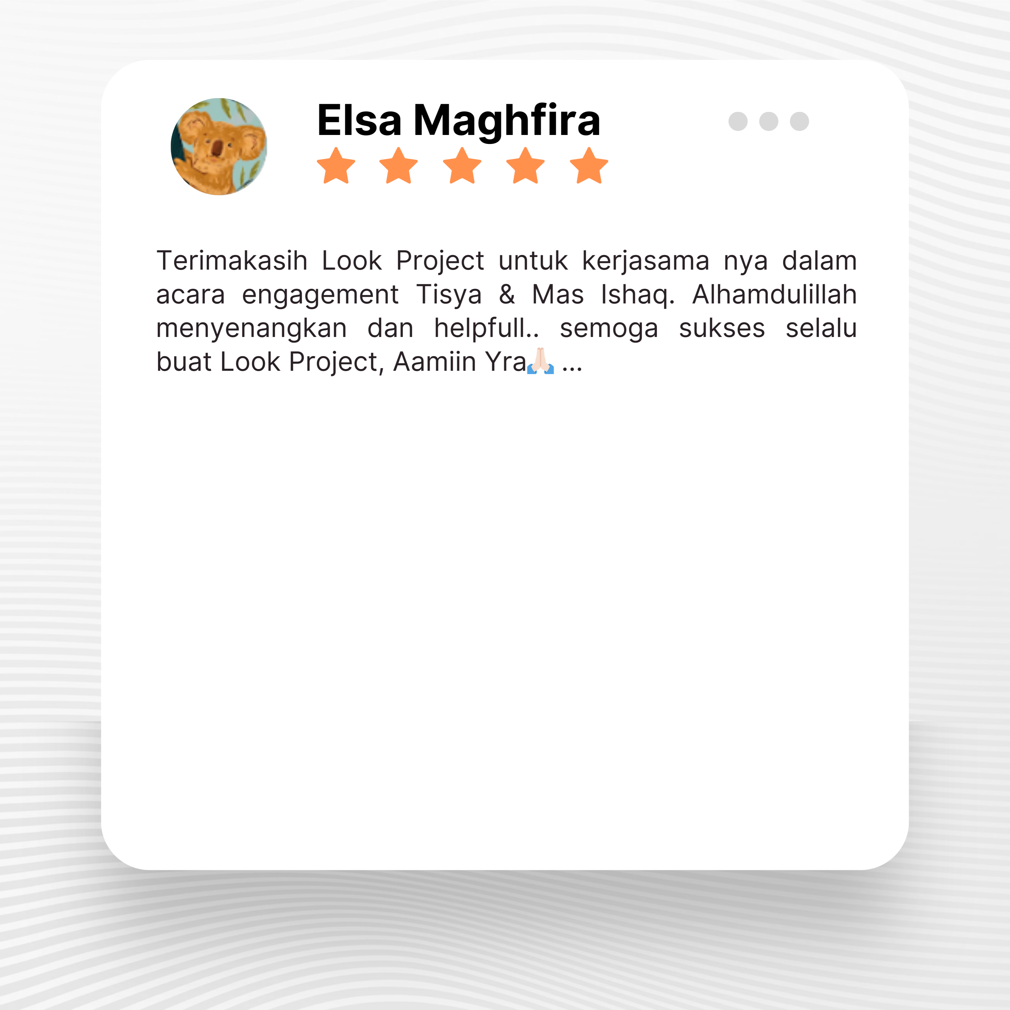 Google review of Look Project Wedding Organizer by Elsa Magfira thumbnail