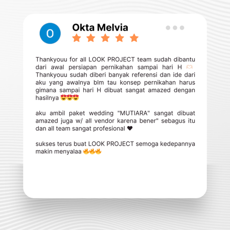 Google review of Look Project Wedding Organizer by Okta Melvia thumbnail
