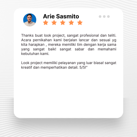 Google review of Look Project Wedding Organizer by ARIE SASMITO thumbnail