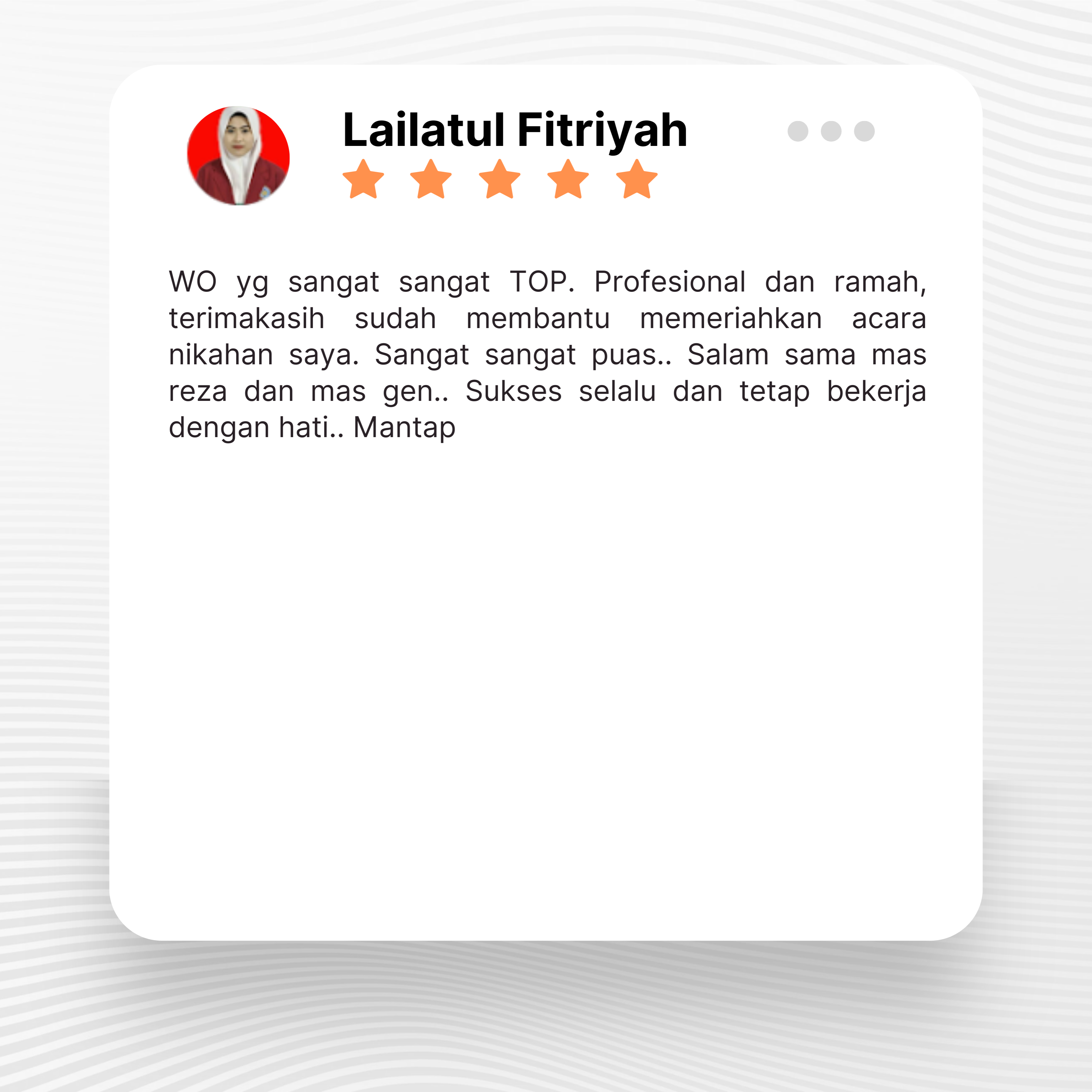 Google review of Look Project Wedding Organizer by Lailatul FItriyah thumbnail