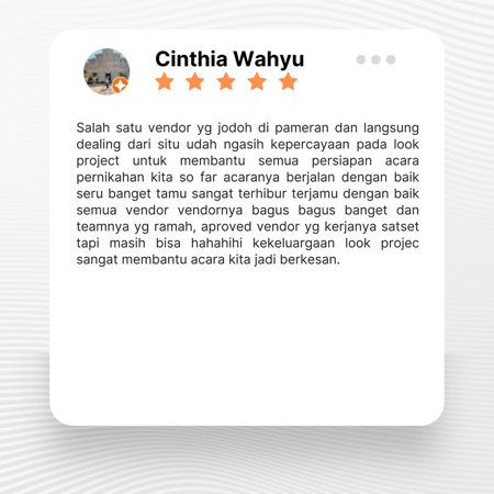 Google review of Look Project Wedding Organizer by Cinthia Wahyu thumbnail