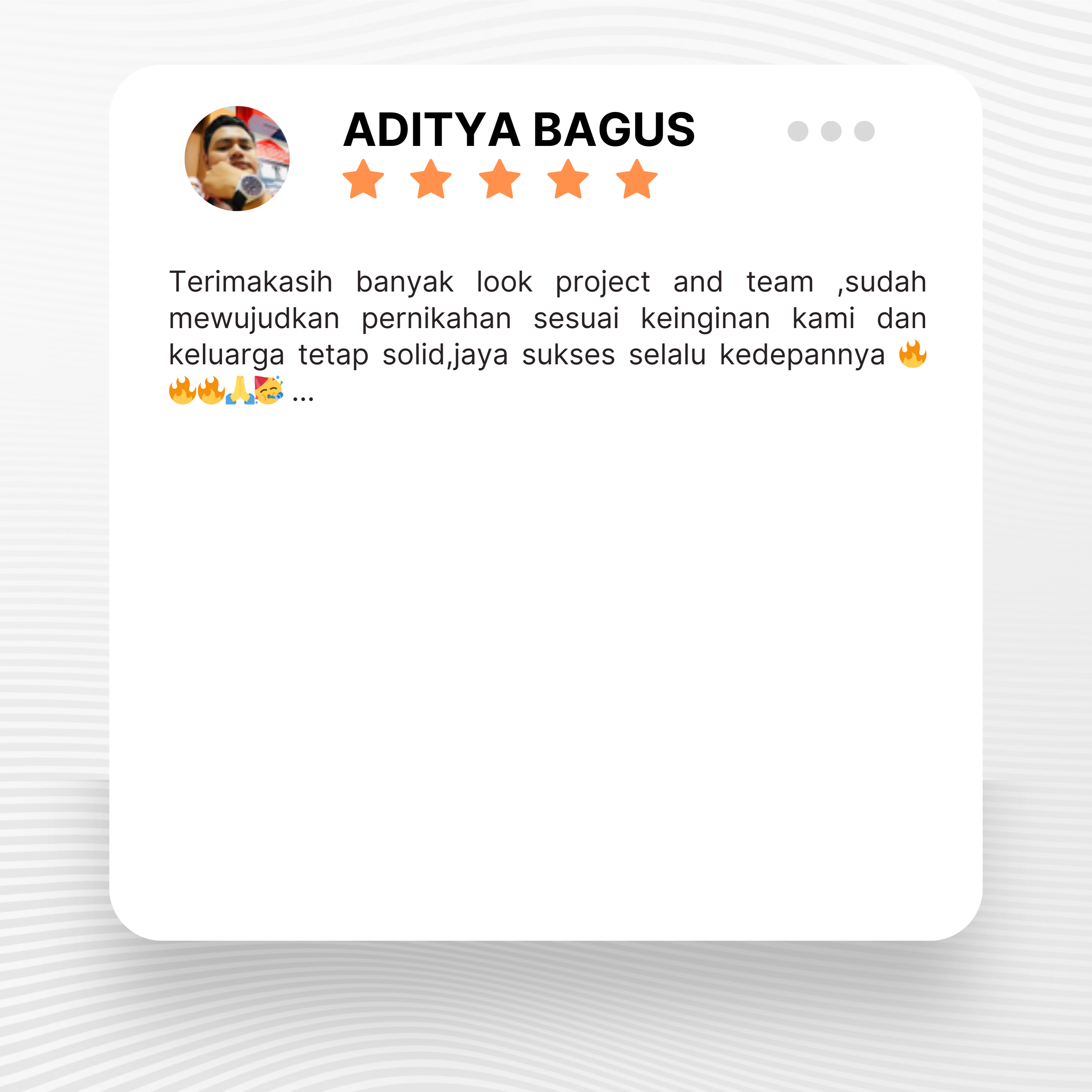 Google review of Look Project Wedding Organizer by Aditya Bagus thumbnail