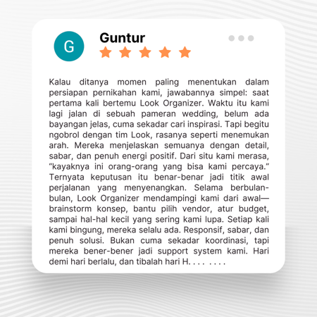 Google review of Look Wedding Organizer by Guntur thumbnail