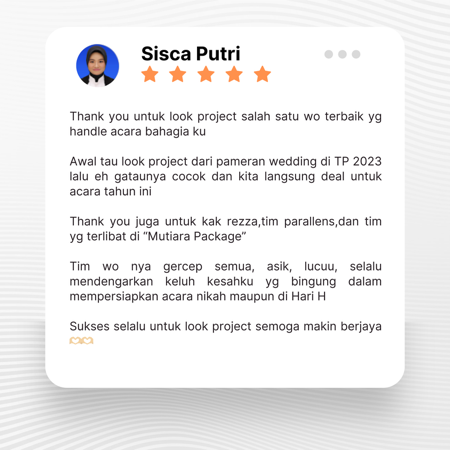 Google review of Look Project Wedding Organizer by Sisca Putri thumbnail