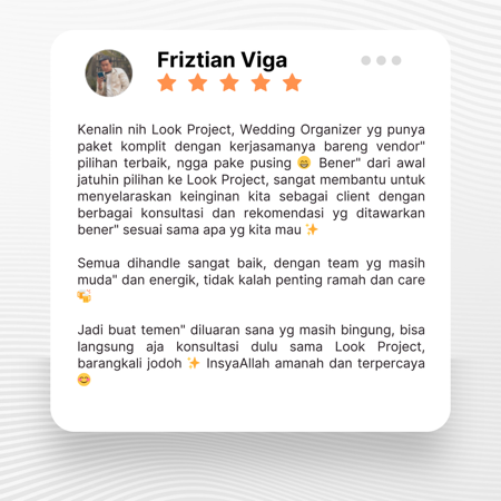 Google review of Look Project Wedding Organizer by friztian viga thumbnail