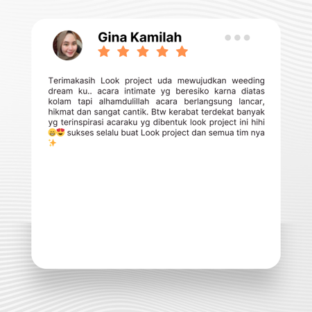 Google review of Look Project Wedding Organizer by Gina Kamilah thumbnail