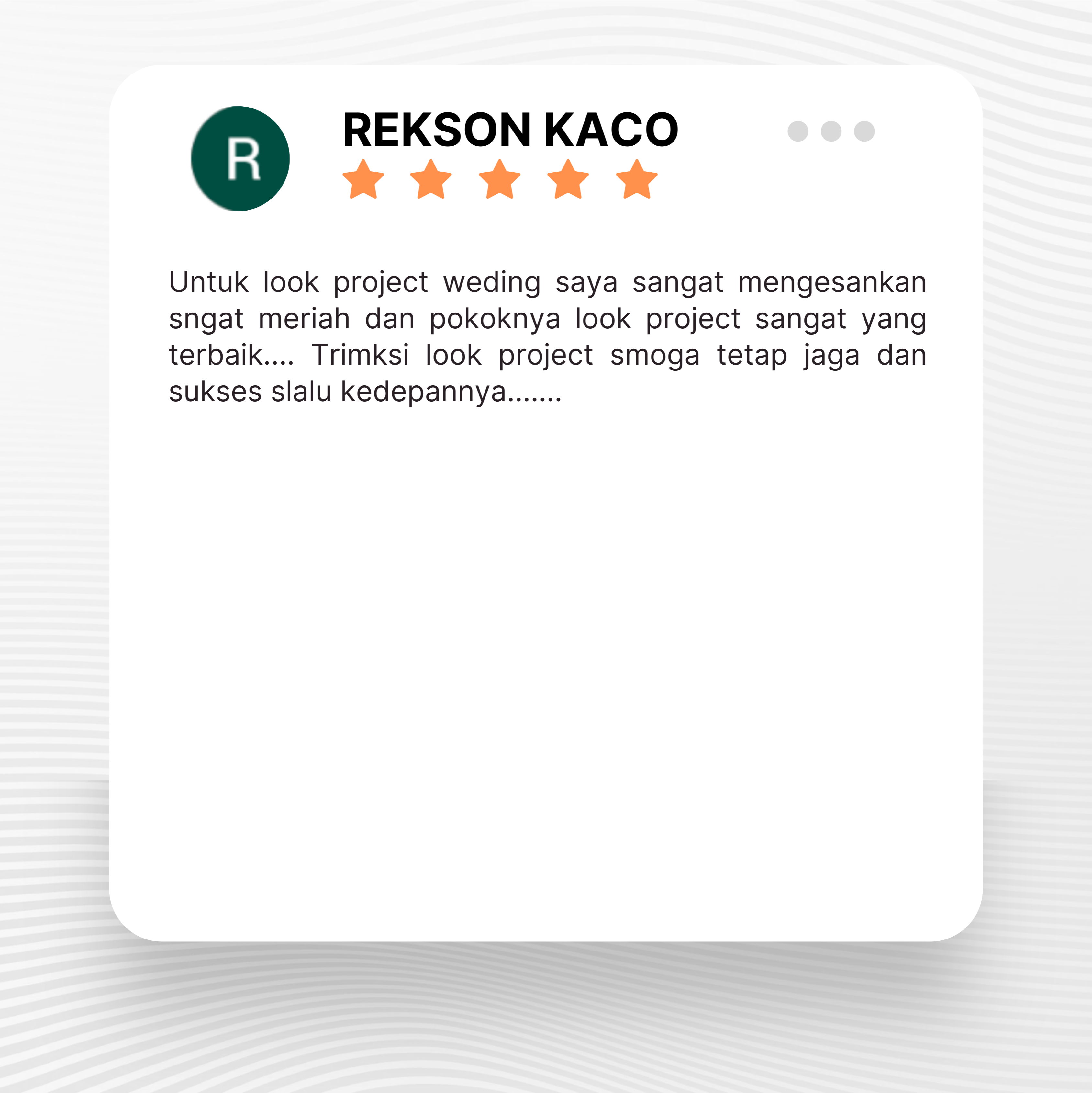 Google review of Look Project Wedding Organizer by REKSON KACO thumbnail