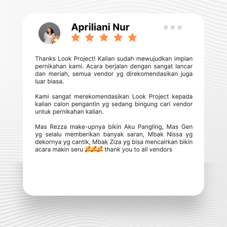 Google review of Look Project Wedding Organizer by apriliani nur thumbnail