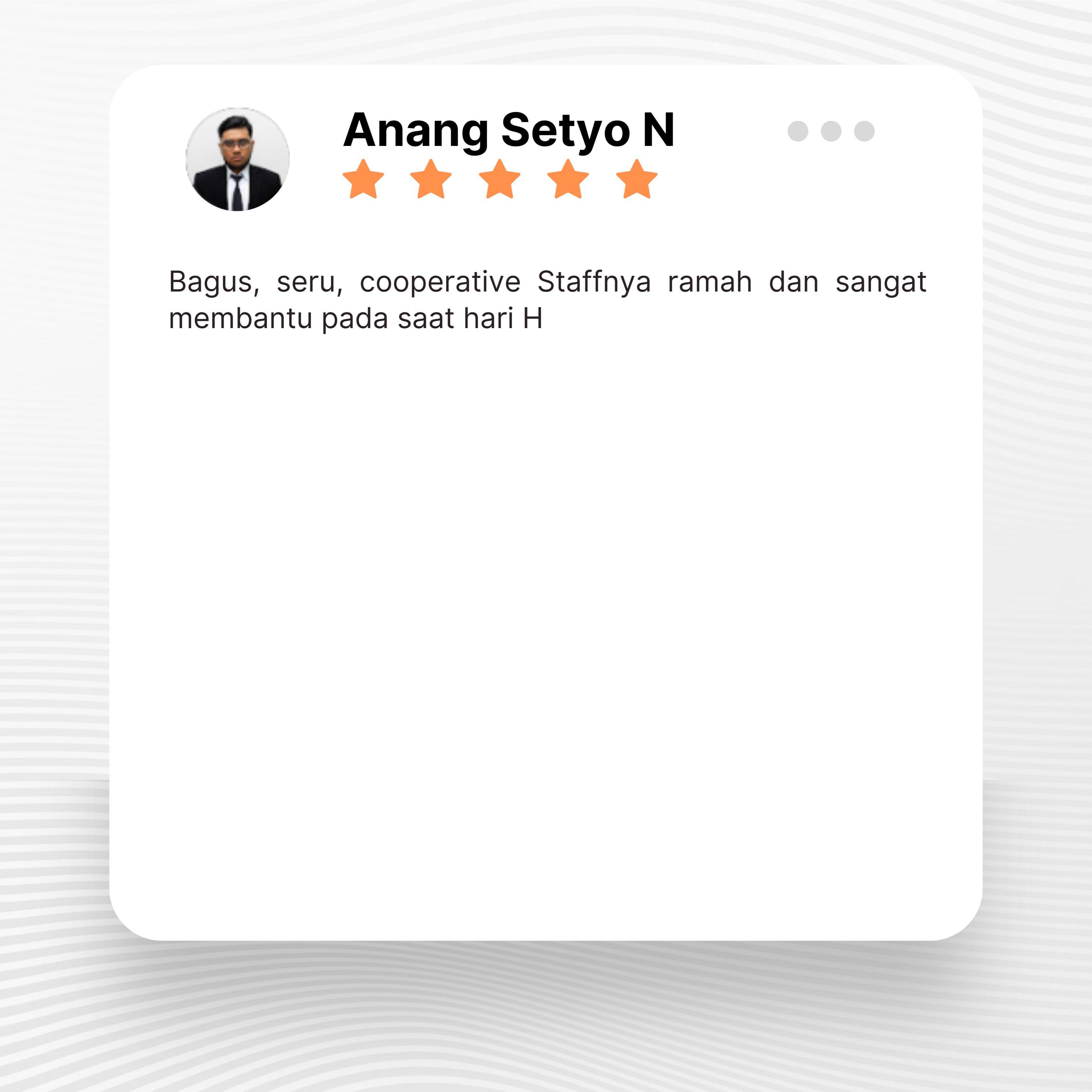 Google review of Look Project Wedding Organizer by Anang Setyo thumbnail