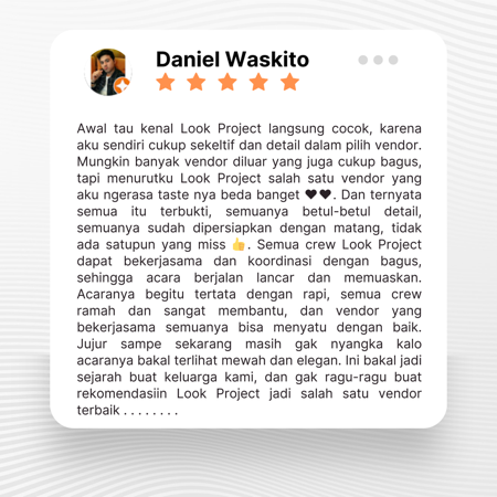 Google review of Look Project Wedding Organizer by Daniel Waskito jati thumbnail