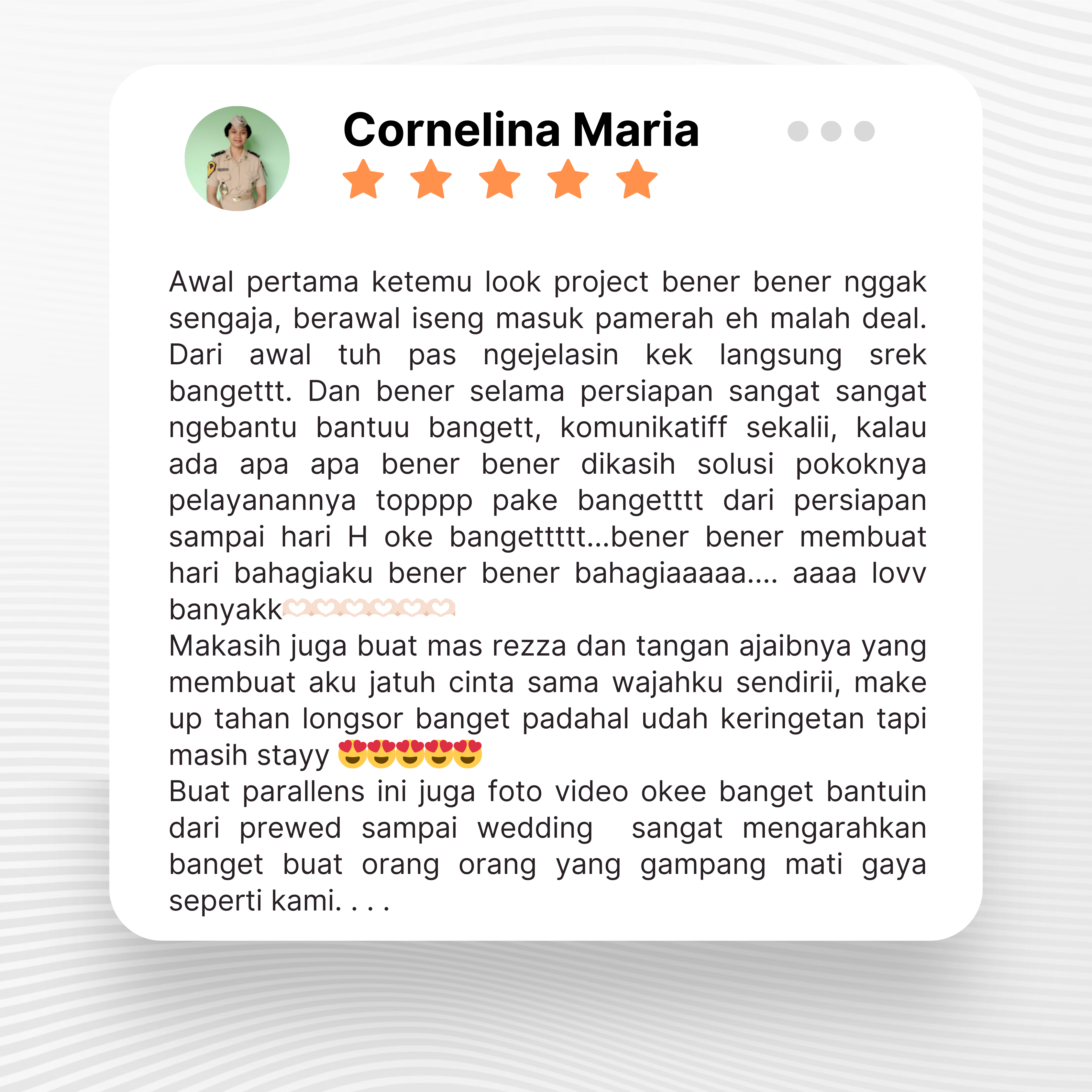 Google review of Look Project Wedding Organizer by Cornelia Maria thumbnail