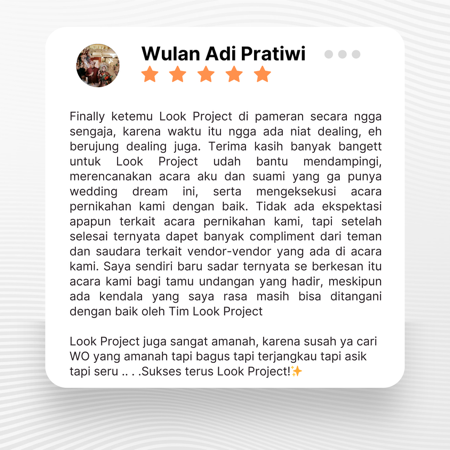 Google review of Look Project Wedding Organizer by Wulan Adi Pratiwi thumbnail