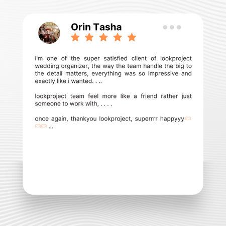 Google review of Look Project Wedding Organizer by orin tasha thumbnail