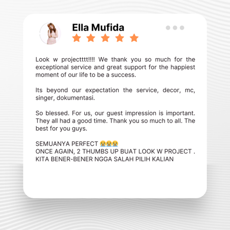 Google review of Look Project Wedding Organizer by Ella Mufida thumbnail