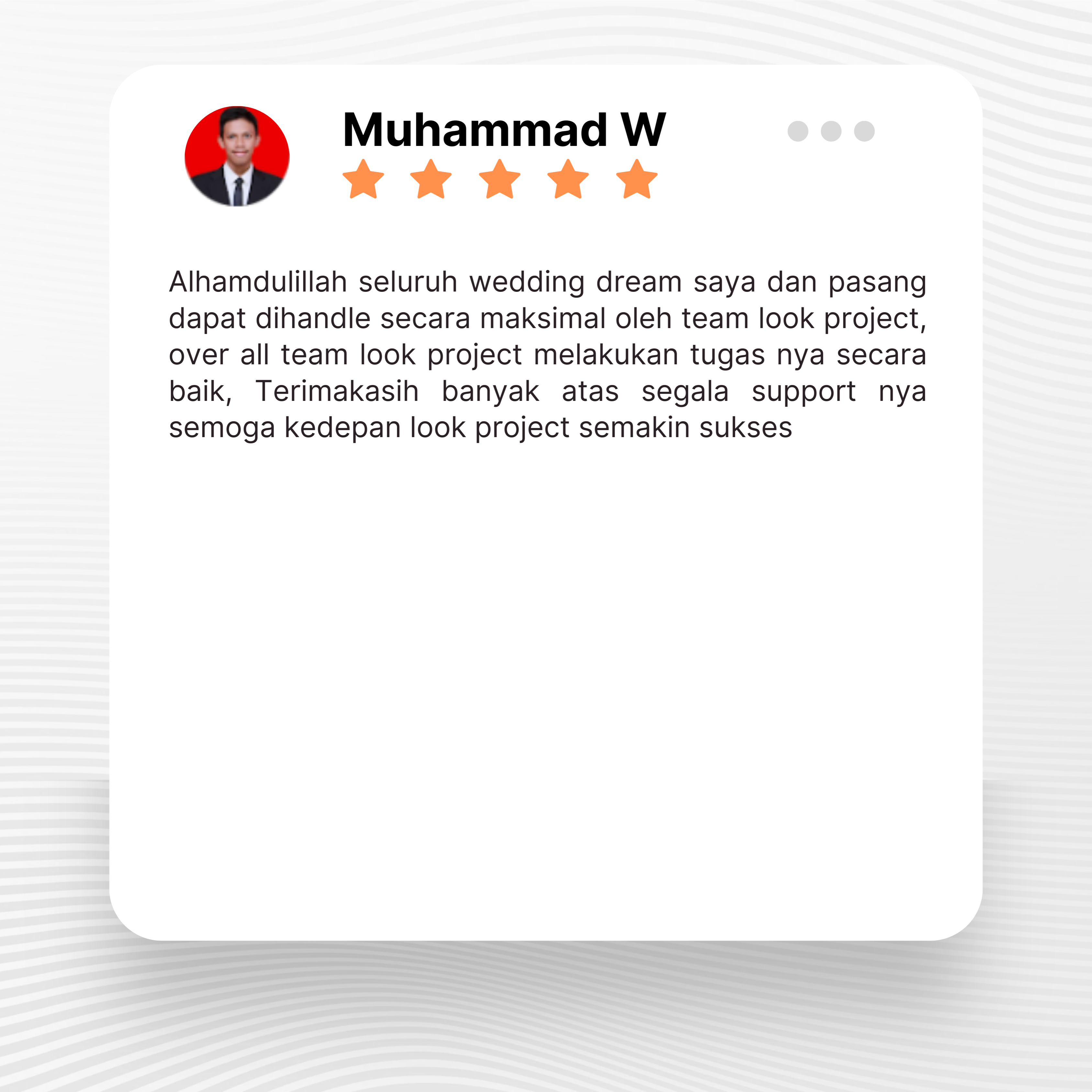 Google review of Look Project Wedding Organizer by Muhammad WIldan Alim thumbnail