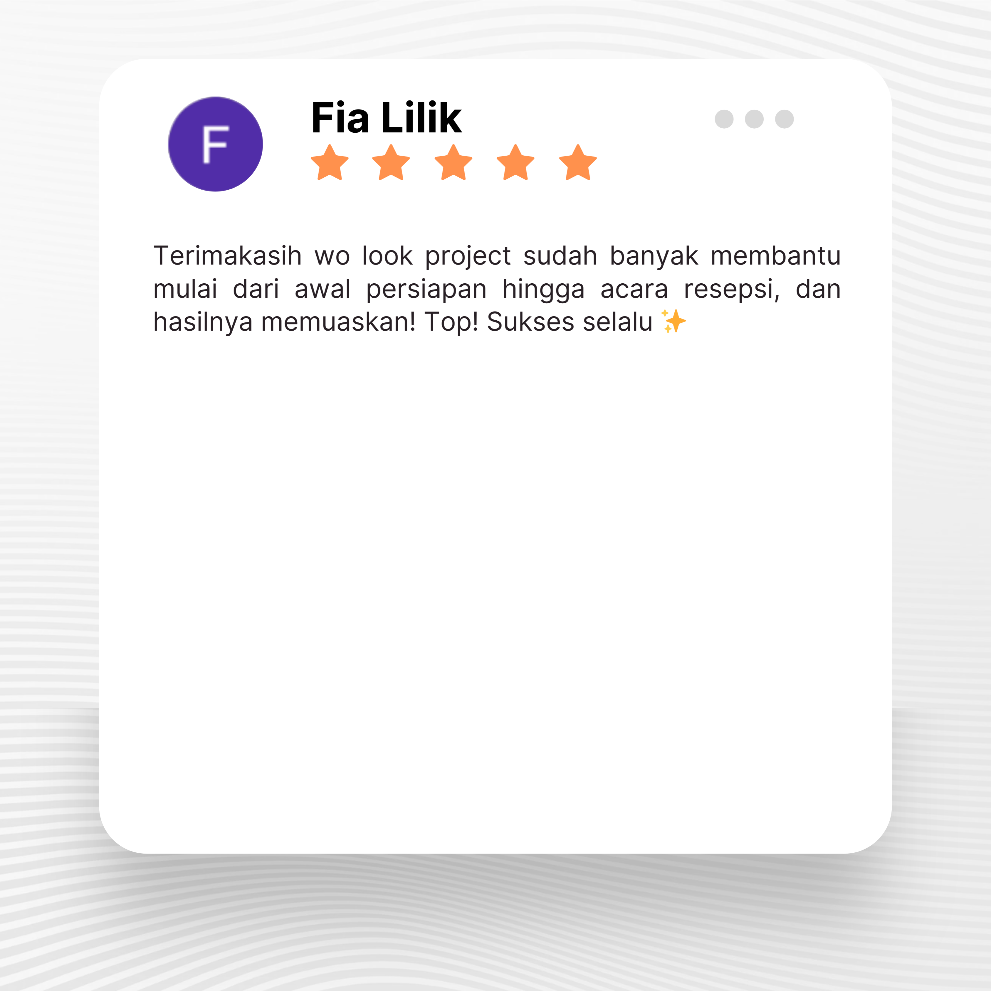 Google review of Look Project Wedding Organizer by Fia Lilik thumbnail