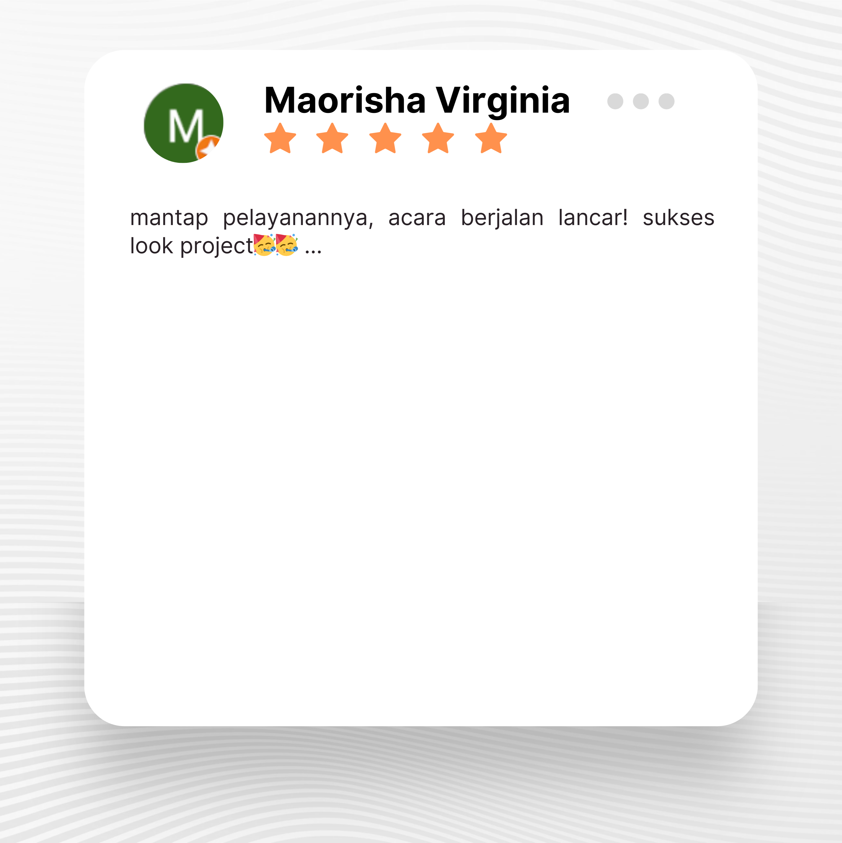 Google review of Look Project Wedding Organizer by Maorisha Virginia thumbnail