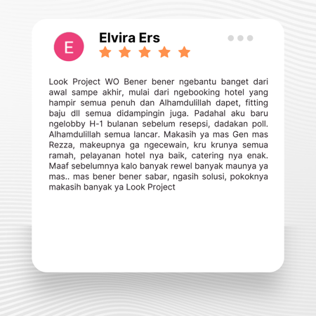 Google review of Look Project Wedding Organizer by Elvira Ers thumbnail