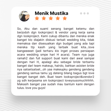 Google review of Look Project Wedding Organizer by Menik Mustika thumbnail