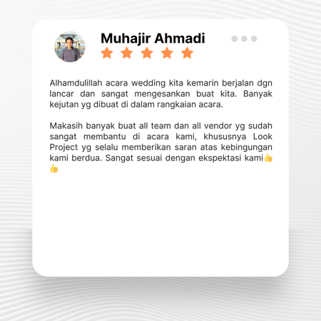 Google review of Look Project Wedding Organizer by muhajir ahmadi thumbnail