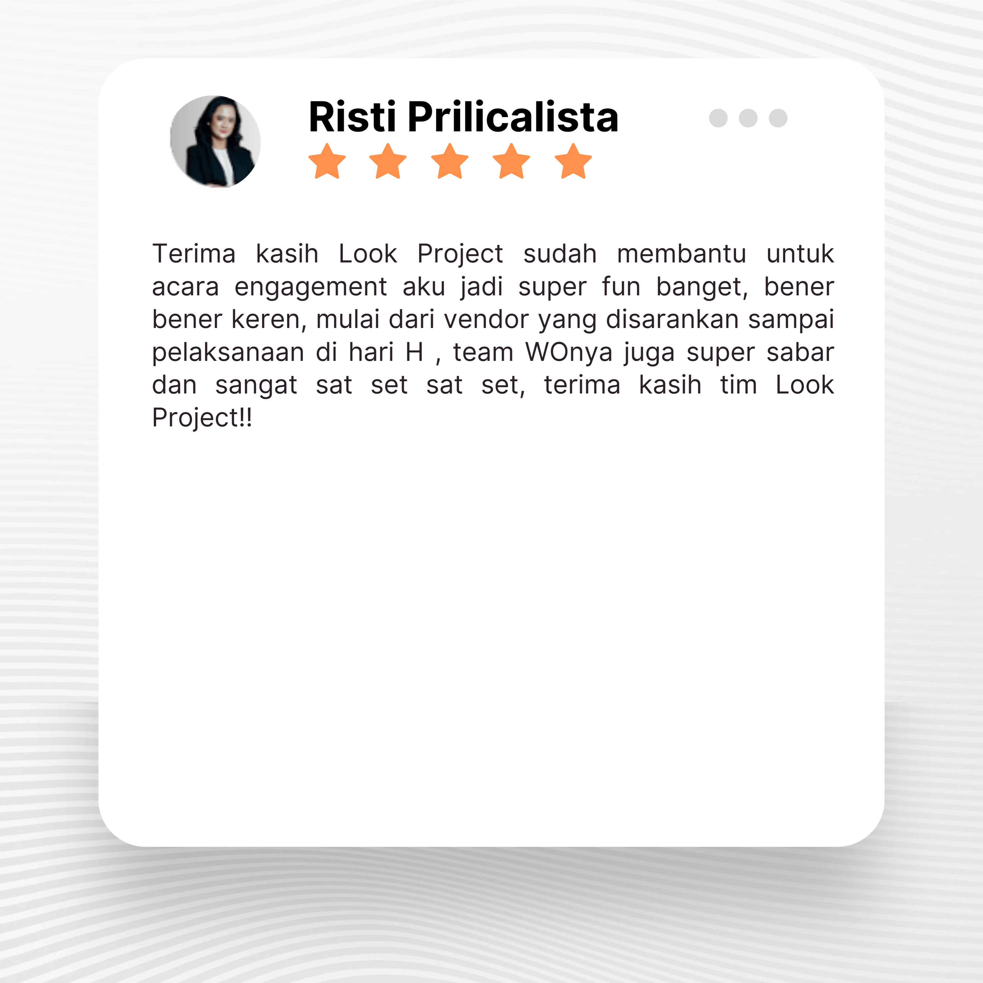Google review of Look Project Wedding Organizer by Risti Prilicalista thumbnail
