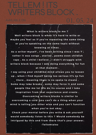 Have a problem with writers block ? I can help  thumbnail