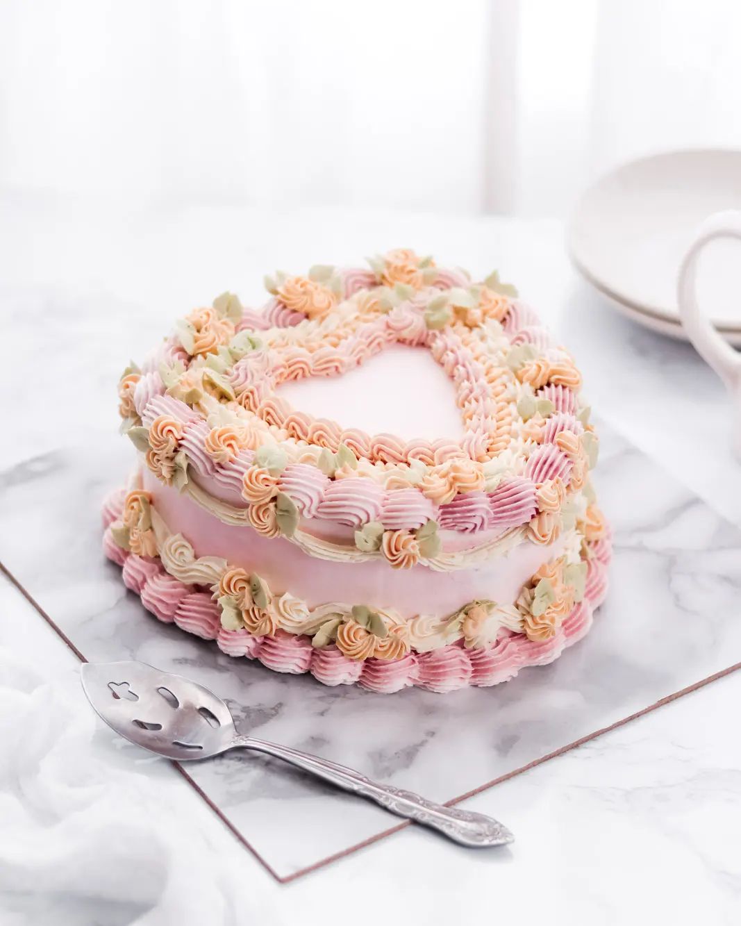 🇲🇽 Pastel Vegano de Corazón Vintage para San Valentín ❤️ Deliciooso, esponjoso, y suavecito. Además de que con esta deco
