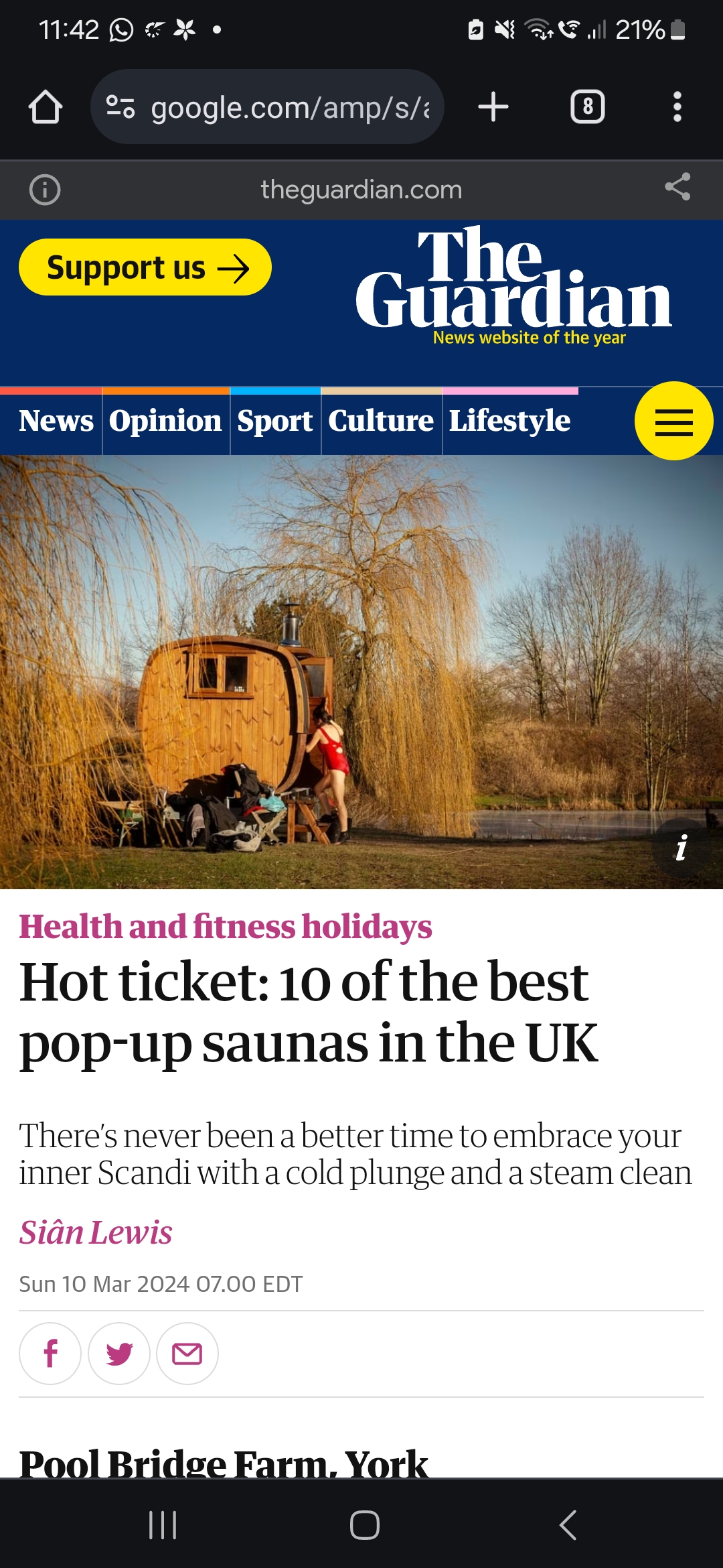 THE GUARDIAN - 10 BEST POP UP SAUNAS IN THE UK thumbnail