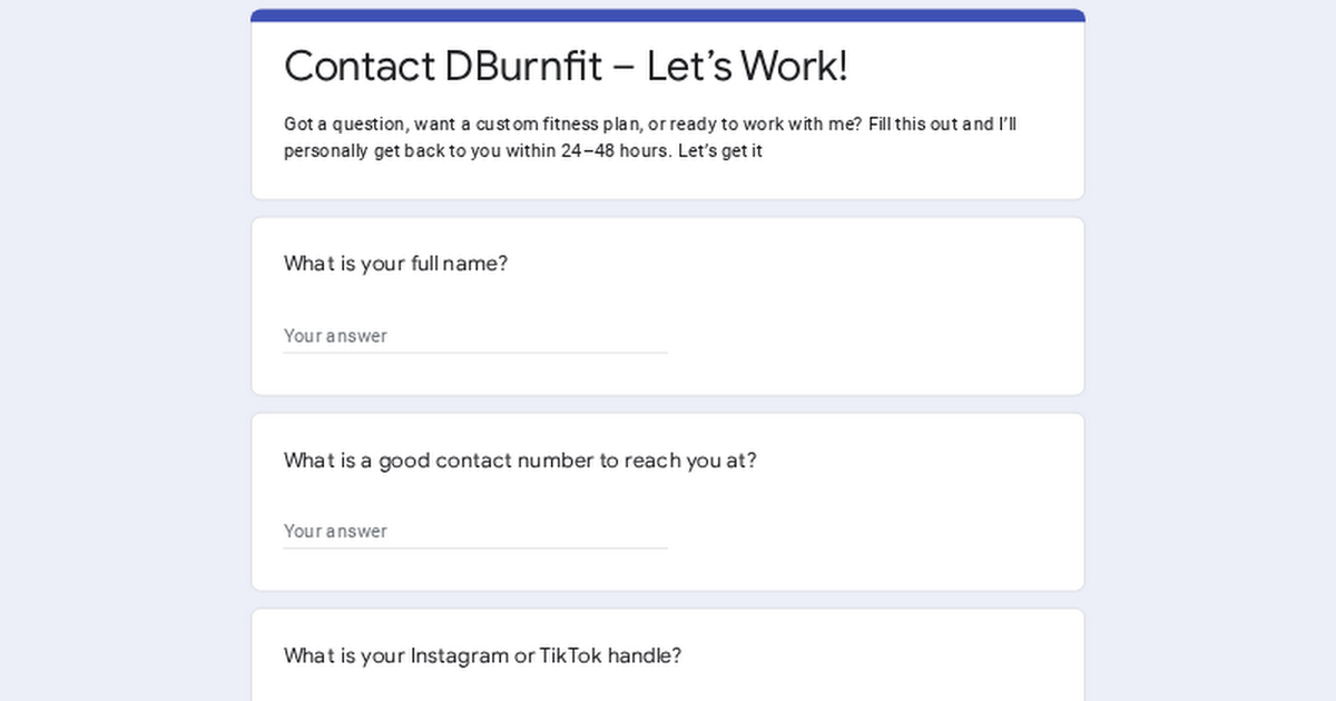Contact DBurnfit – Let’s Work! thumbnail
