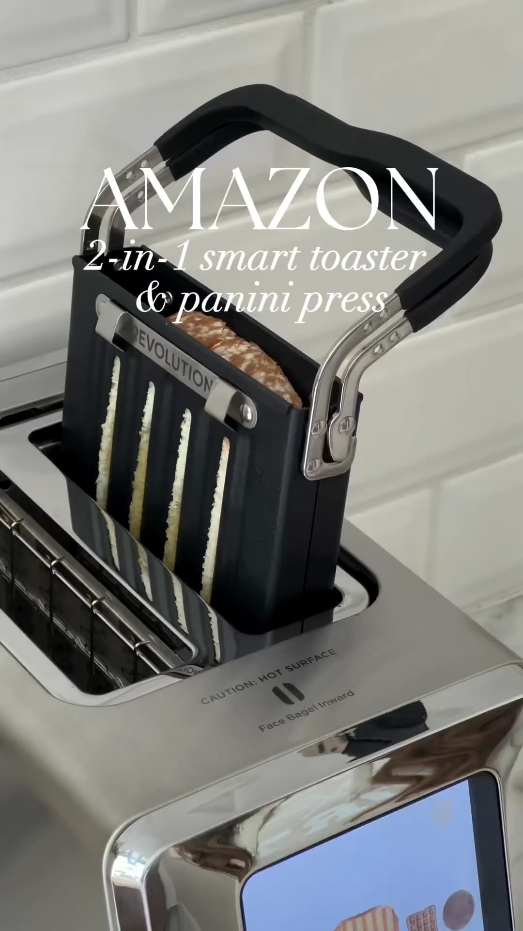 Loving my new Revolution R180S toaster! 😍 It’s super fast, easy to use, and even makes paninis. The touchscreen makes ev