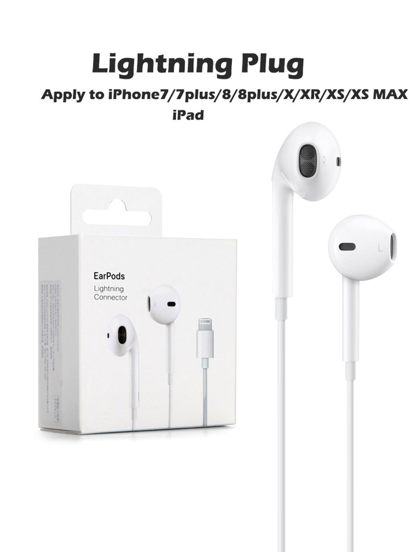 chen&chen Lightning Headpones Fone De Ouvido Com Microfone 3.5mm Fio Sports Universal Para iphone 11 12 13 pro max 7 8 XS XR Apple Auscultadores 100% originais thumbnail