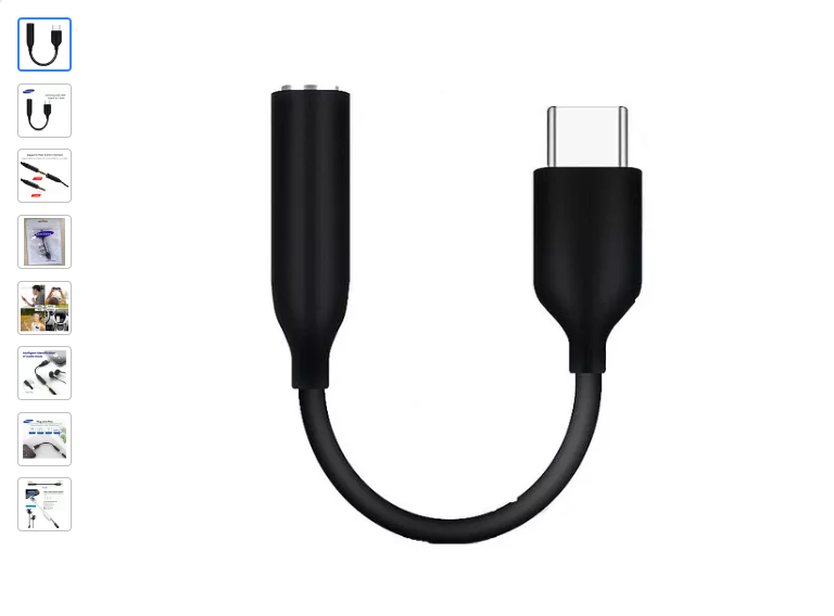 Fone De Ouvido Jack USB Tipo C Para 3.5mm De Áudio Cabo Adaptador AUX Galaxy Note 10 20 plus s10 s20 s21 thumbnail