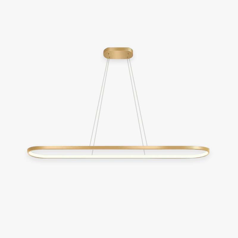 Lustre Suspension LED Ovale Moderne Métal Blanc/Noir/Or Bar | Las Sola thumbnail