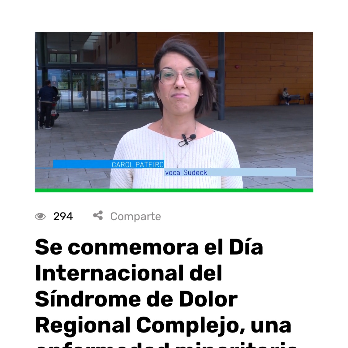 Se conmemora el Día Internacional del Síndrome de Dolor Regional Complejo, una enfermedad rara presente también en El Vendrell. thumbnail